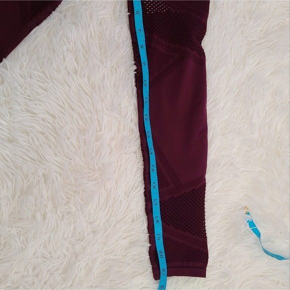Fabletics Maroon Seemless High-Waisted Mesh Leggings NWT SZ XS - Picture 8 of 10